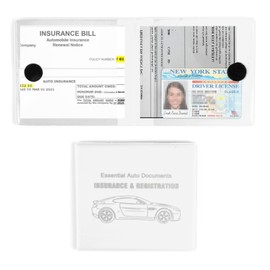 UYYE Auto Car Essential,Car Registration and Insurance Card Documents Holder 2-Pack,Car Interior Accessories for Car,Truck,SUV and Other Vehicle, Case Wallet for Car Documents Organizer(White)