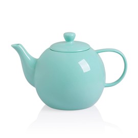 Sweejar Porcelain Teapot with Removable Stainless Steel Infuser,Microwave & Dishwasher Safe Tea Pots for Loose Tea,Tea Infuser Pots for Chrismas Women Gift (40oz Turquoise)