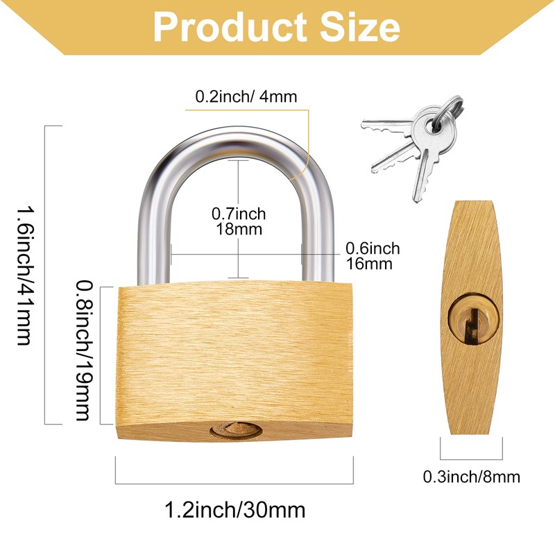 Kenning 16 Pcs Solid Keyed Alike Padlocks 1.18" Solid Brass