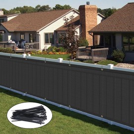 FREADEM 3' x 148' Privacy Fence Screen, Patio Fence Windscreen Cover Netting Mesh Fabric Cloth,160 GSM Shade Tarp Barrier for Garden Backyard Playground Farm Driveway Balcony Deck Swimming Pool, Black