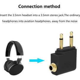 SAHENITEANA 3 Pack Airplane Headphone Audio Adapter, Dual 3.5mm Male to 3.5mm Female for Audio Jacks in Airplanes, Fits Bose and Beats Headsets, Flight Connector Dual Socket Earphone Accessory