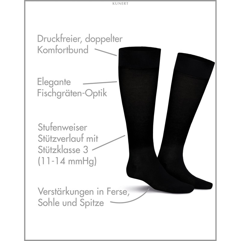 KUNERT Men's Knee-High Socks - Black - 43/44