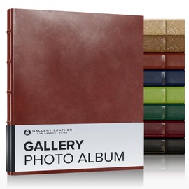 Gallery Leather Photo Album 4x6 Pictures with Slip-In Pockets & Writing Space – Holds up to 120 Photos, Ring Bound, Made in USA – Acadia Tan - 11.75" x 10.5"