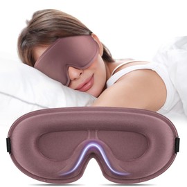 Blackout Sleep Mask for Women Men Zero Eye Pressure Eye Mask, Lycra Fabric 3D Ergonomic Design Eye Movement and Eyelash Friendly, Ultra Comfortable Blindfold for Sleeping (Pink)