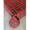 1KDreams Scottish Christmas Tablecloth with Tartan Lurex Glitter Effect Modern