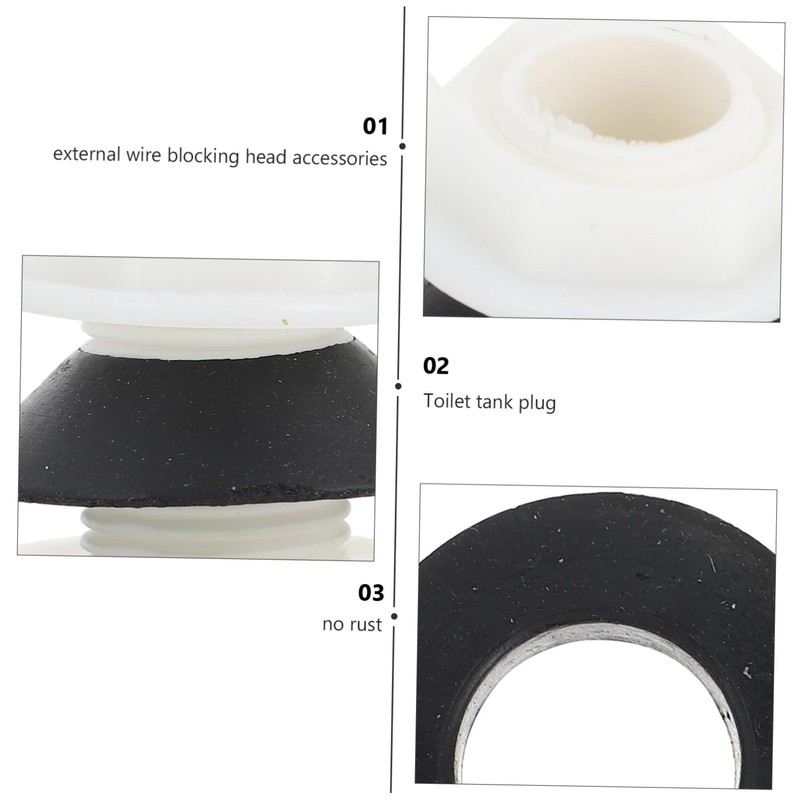 Tofficu 2Pcs Toilet Tank Plug Caps Durable Plastic Water Tower