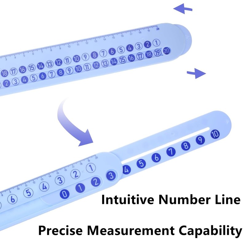 2 Pcs Math Slide Ruler for Mathematics, Math Scale Learn