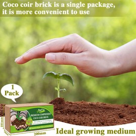 ZeeDix ZeeDix Premium Compressed Coco Coir Brick Each Brick=2.4Gallons Coconut Coir Potting Soil for Planting, 1.4Lbs Coco Block with Low EC and pH Balance for Gardening Plants Flower Herbs and Vegetables