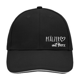 HUURAA Cap Hat Pfälzer with Heart Unisex Cap with Motif for the Greatest People Gift Idea for Friends and Family, Black/Light Grey