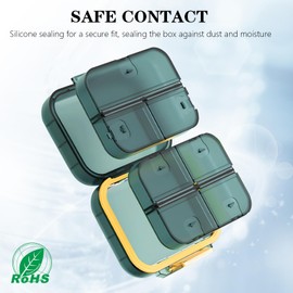 2PCS Travel Pill Box, Compact Travel Pill Cases, Travel Pill Holder Daily, Pill Organizer 2 Times a Day, Small Vitamin Organizer, Travel Essentials