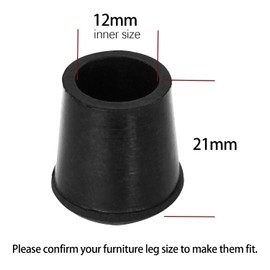 Zinkebol 10 PCS Black Round Rubber Chair Leg Caps Tips, Vinyl Rubber End Kits, Soft Touch Table Feet Cover, Anti Slip Floor Protector, 1/2 inch (12mm)