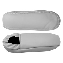 VKGUG 2PCS Car Front Seat Armrest Cover Compatible with Ford F150 F250 F350 Lariat 1999-2007 F250 F350 F450 XLT Sport 2002-2006 Excursion Limited XLT 2000-2005 Leather Gray (Only Leather Part)