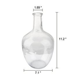 PINIWON Large Clear Glass Vase, 11.2'' H x 7.1'' W, Bubble Flower Vase for Pampas Grass, Stout Jug Vase for Table Centerpieces Home Indoor Decor - 1 Piece