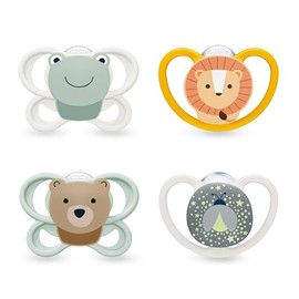 NUK Perfect Match Air Day & Night Baby Dummies | 0-6 Months | Luminous Dummies That Promote Air Circulation & Prevent Saliva Rash | 95% Baby Acceptance** | Assorted | Pack of 4