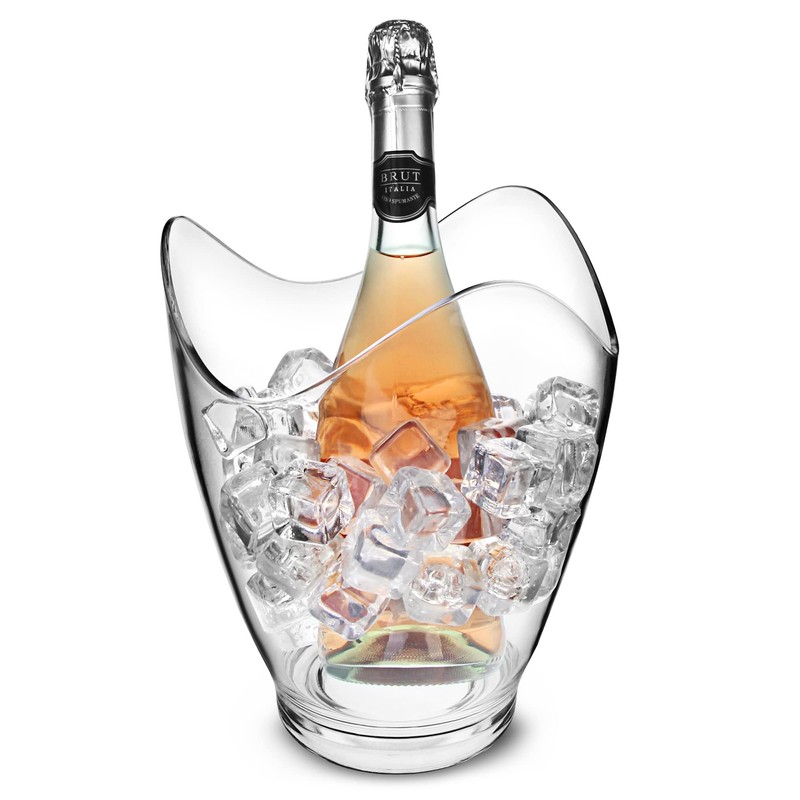 bar@drinkstuff Glacier Acrylic Curve Wine Bucket - Plastic Shatterproof Champagne
