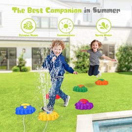 6 PCS Stepping Stones for Kids,Light Up Obstacle Courses Sensory Toys,Stepping Stones Outdoor Sensory Play Toddler Obstacle Course Coordination Game, Outside toys for kids ages 4-8, with Water Spray