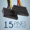 Cable Adaptador Molex A Doble Sata 15 Pines 2 Puertos
