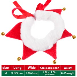 5 Bells Christmas, Christmas Pet Collar Bell, Dog Collar Christmas for Kittens and Dogs, Adjustable Cat Dog Collar, Pet Costume Accessory for Dogs, Cats, Puppies, Kittens