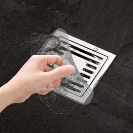 AEXHOT Disposable Shower Drain Cover Hair Catcher Square Shower Drain Mesh Floor Drain Sticker Bathroom Drain Hair Catcher for Bathroom,Kitchen, Sink,Laundry (20 PCS)