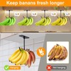 2-Pack Metal Banana Hanger, Under Cabinet Banana Double Hook, Sturdy
