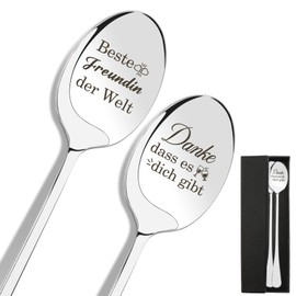 Best Friend Gifts, Thank You Gift, Gifts for Girlfriend, Gift Girlfriend, Best Friend Gifts, Birthday, Christmas Gifts for Girlfriend, Pack of 2 Engraved Coffee Spoons