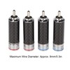 4Pcs RCA Sound Plug Carbon Fiber Chrome 8mm Wire Diameter