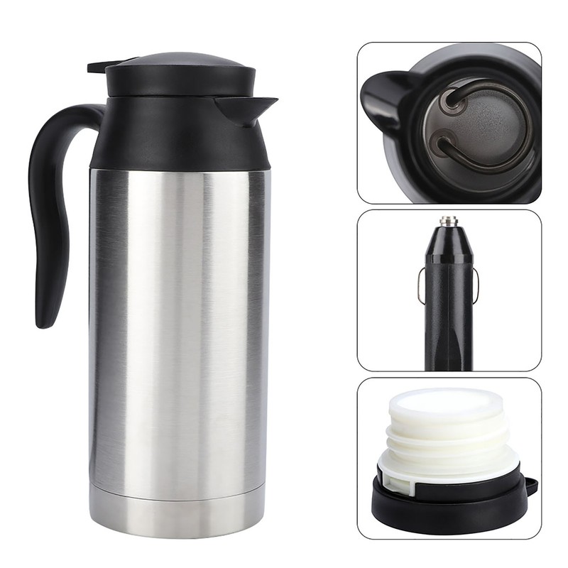 750ml Stainless Steel Car Electric Heating Mug Vehicle Drinking Cup