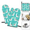 Mxocom Cute White Llama Oven Mitts and Pot Holders Sets