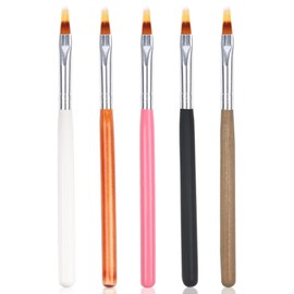 KAAGEE 5pcs Ombre Nail Brush Nail Paint Pen for Lace Line Gradient Color Ombre Brush for Gel Nails Wood Nail Art Brushes Nail Design Brushes Acrylic Nail Polish Tools Nail Accessories