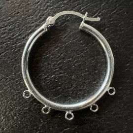 Unbranded 925 Sterling Silver Round Hoop Earrings with 5 Loops