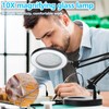 KIRKAS 10X Magnifying Glass with Light and Stand, 2-in-1 Stepless