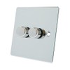 Alliance Electrical FPC2GDIMLED Polished Chrome Flat 250W-10 Amp Double 2