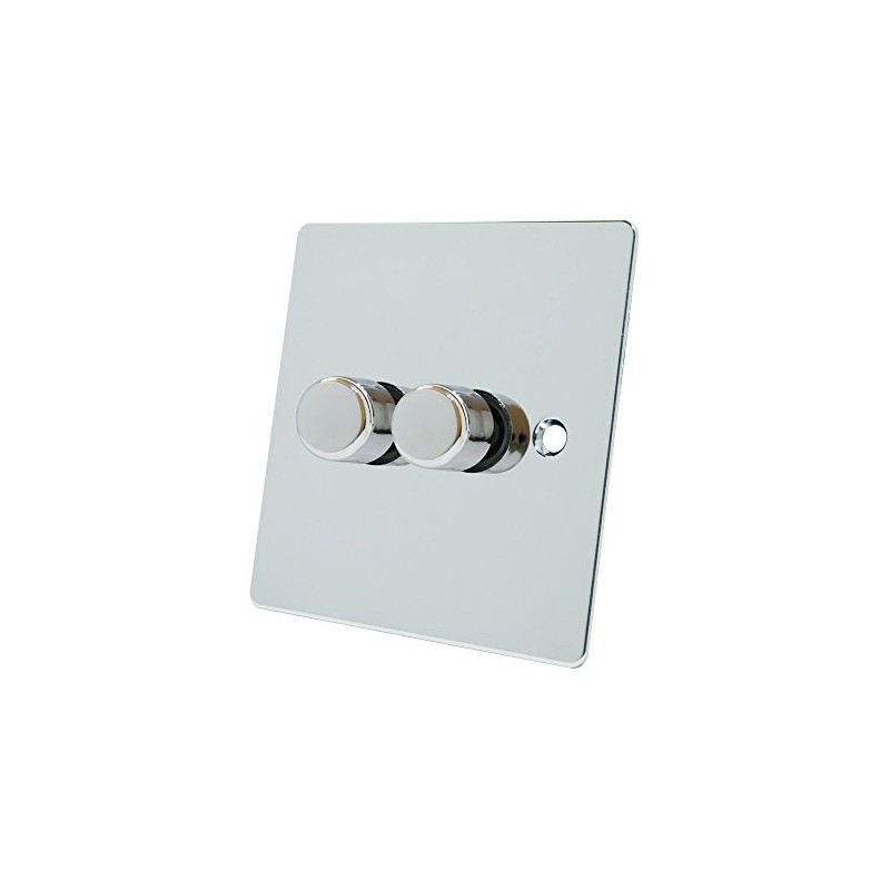 Alliance Electrical FPC2GDIMLED Polished Chrome Flat 250W-10 Amp Double 2