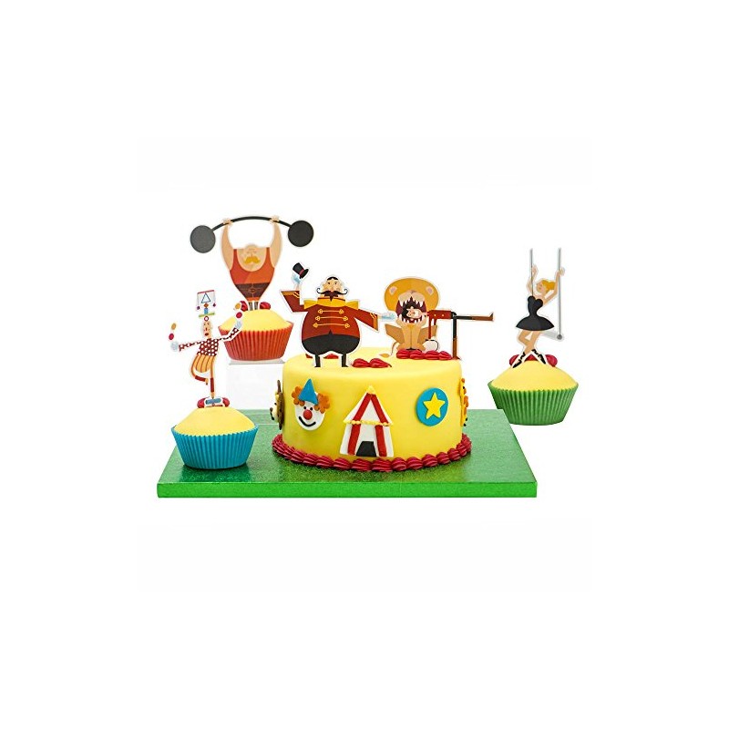 Decora 9260132 Set mit 5 Tortorten, Zirkus-Papier