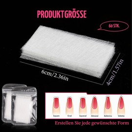 60pcs Silk Fiberglass Nail Extensions Silk Fiberglass Gel Set Nail Repair Tool for Manicure