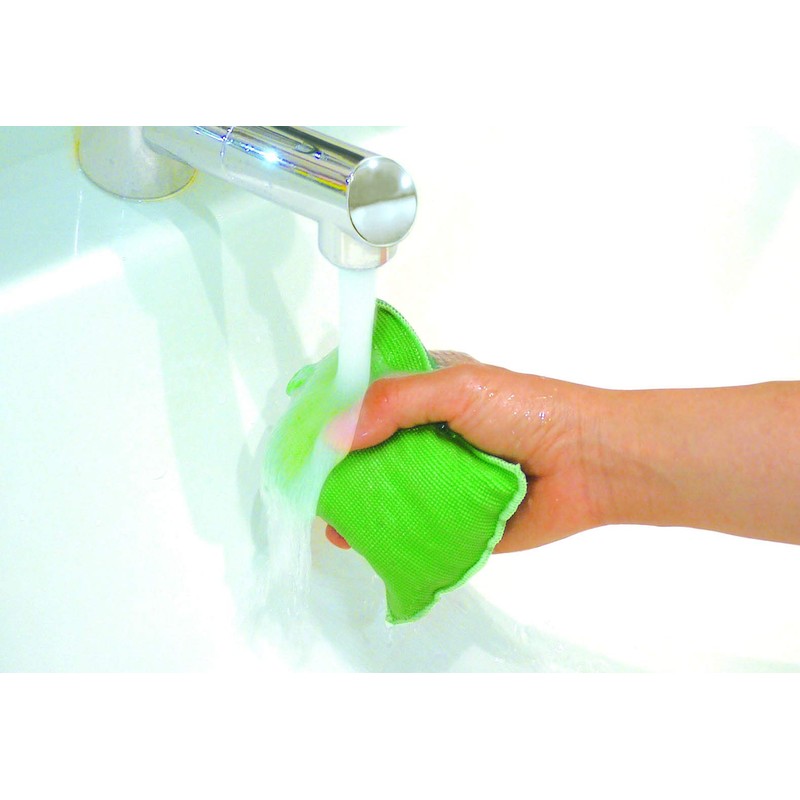 Aion Sponge Washbasin, Green, 3.9 x 3.9 inches (10 x