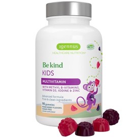 Igennus Methylated Kids Multivitamin Gummies, Age 4+, 90 Gummies | Clean Label & Third Party Tested, No Artificial Sweeteners or Flavors, Sugar Free, 