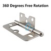 bociloy 6Pcs 3 Inch Non-Mortise Hinge, Silver Iron Cabinet Hinges,