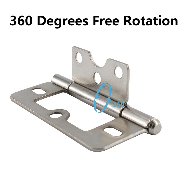 bociloy 6Pcs 3 Inch Non-Mortise Hinge, Silver Iron Cabinet Hinges,