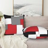 Abucaky Pillowcase Set of 2 Red White Black Grey Geometry