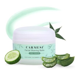 Carmesi Gel de afeitado facial para mujeres | Previene rasguños, cortes, pelo encarnado y protuberancias de afeitar | Alivia la piel seca | Bálsamo pa