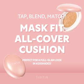 TIRTIR TIRTIR Mask Fit All Cover Pink Cushion Foundation | High coverage, Velvety Matte Finish, Lightweight, Flawless, Corrects Redness, Korean Cushion (#24N Latte, Full Size, 0.63 Fl Oz)