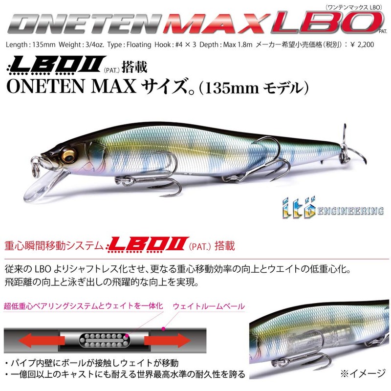 Megabass Lure ONETEN Max LBO Kohoku Natural