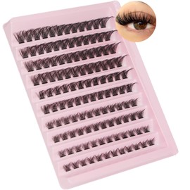 Lash Clusters, 120Pcs DIY Individual Eyelash Extenisons Natural Look D Curl Cluster eyelashes 8-16MM Reusable Individuals DIY at Home (#01)