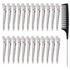 24pcs Hair Sectioning Clips with Styling Comb, 3.5 Inches Duckbill