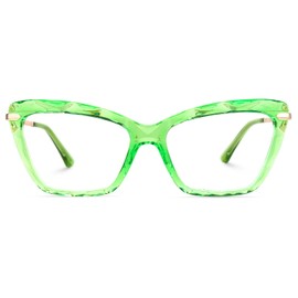 Zeelool Crystal Cat Eye Glasses for Women with Clear Lens Juliet VFP0270-09B Green