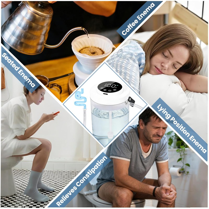 Premium Coffee Enema Kit, Transparent with One-Way Valve, Perfect for