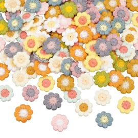 FINGERINSPIRE 144Pcs 12 Colors Daisy Flower Sew On Patches 18mm Colorful Daisy Embroidered Sew Applique Cotton Knitting Flower Applique Patches Costume Accessories for Crafts Clothes Dress Hat