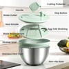 Stainless Steel Salad Spinner 3-in-1, One-Touch Stop and Non-Slip Base,