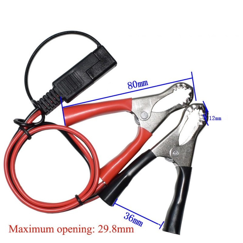 Alanph 3FT/1M SAE to Battery Clamp Cable, 12V Battery Alligator